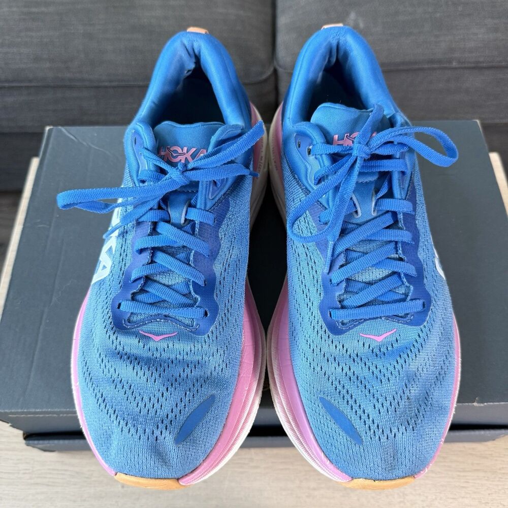 Hoka One One Bondi 8 Coastal Sky Blue Running Shoes Women's Size 10 - Picture 5 of 12